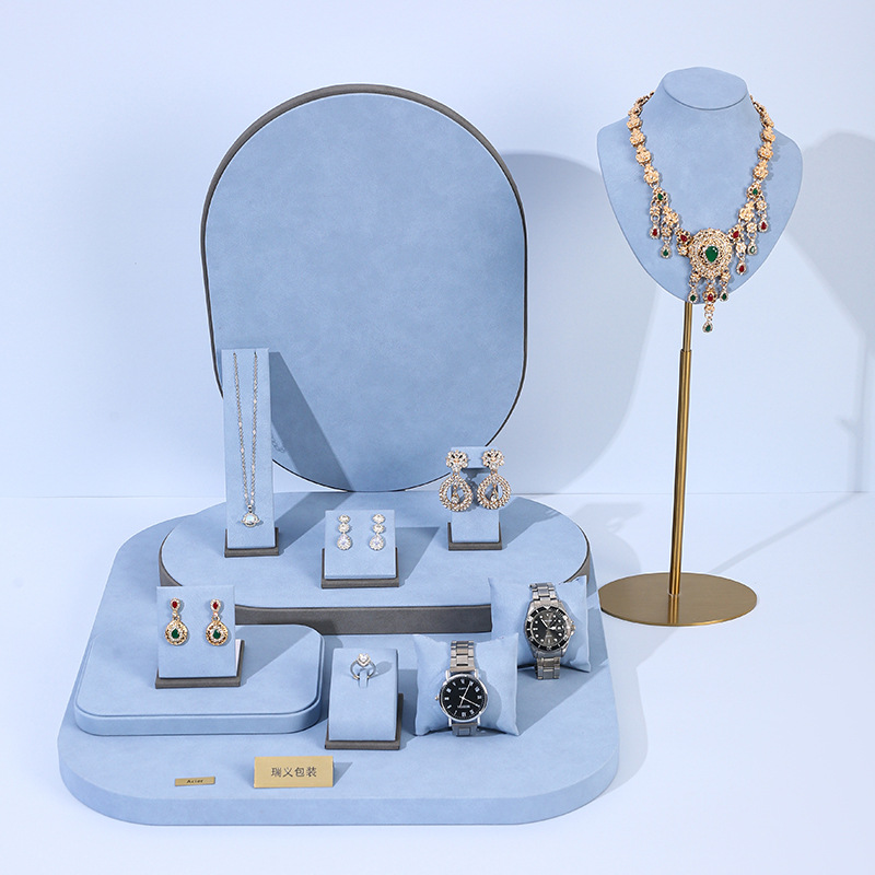 연하늘색 마이크로파이버 쥬얼리 디스플레이 세트, 목걸이 - Jewelry Shop Watches 리뷰 및 가격
