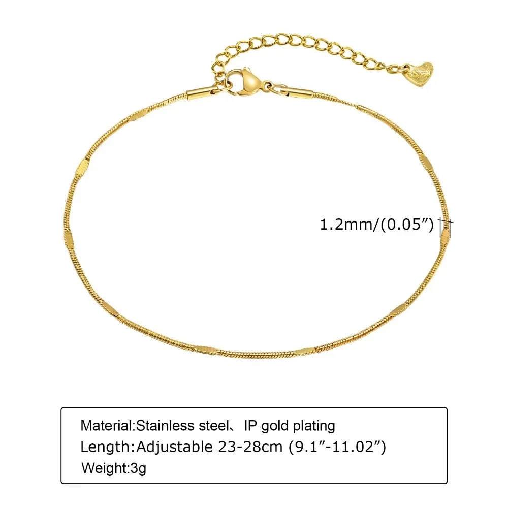 여성용 앙증맞은 스네이크 체인 발찌, 골드 컬러 스테인 - Jc Jewelry & Watches 리뷰 및 가격