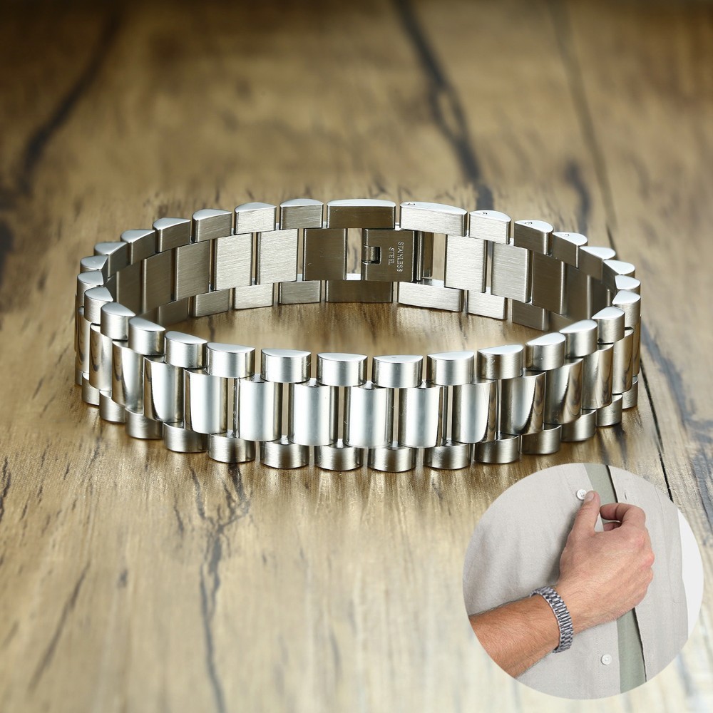 신사의 대통령 팔찌 스테인레스 스틸 시계 밴드 팔찌 남 - Jewelry Type Watches 리뷰 및 가격