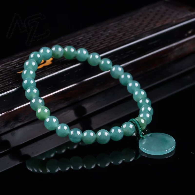 천연 비취 블루 워터 노씽 플라크 비즈 핸드 니팅 팔찌 - Charm Bracelet Beads 리뷰 및 가격