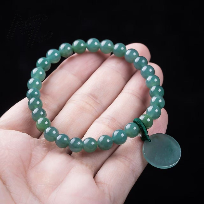 천연 비취 블루 워터 노씽 플라크 비즈 핸드 니팅 팔찌 - Charm Bracelet Beads 리뷰 및 가격