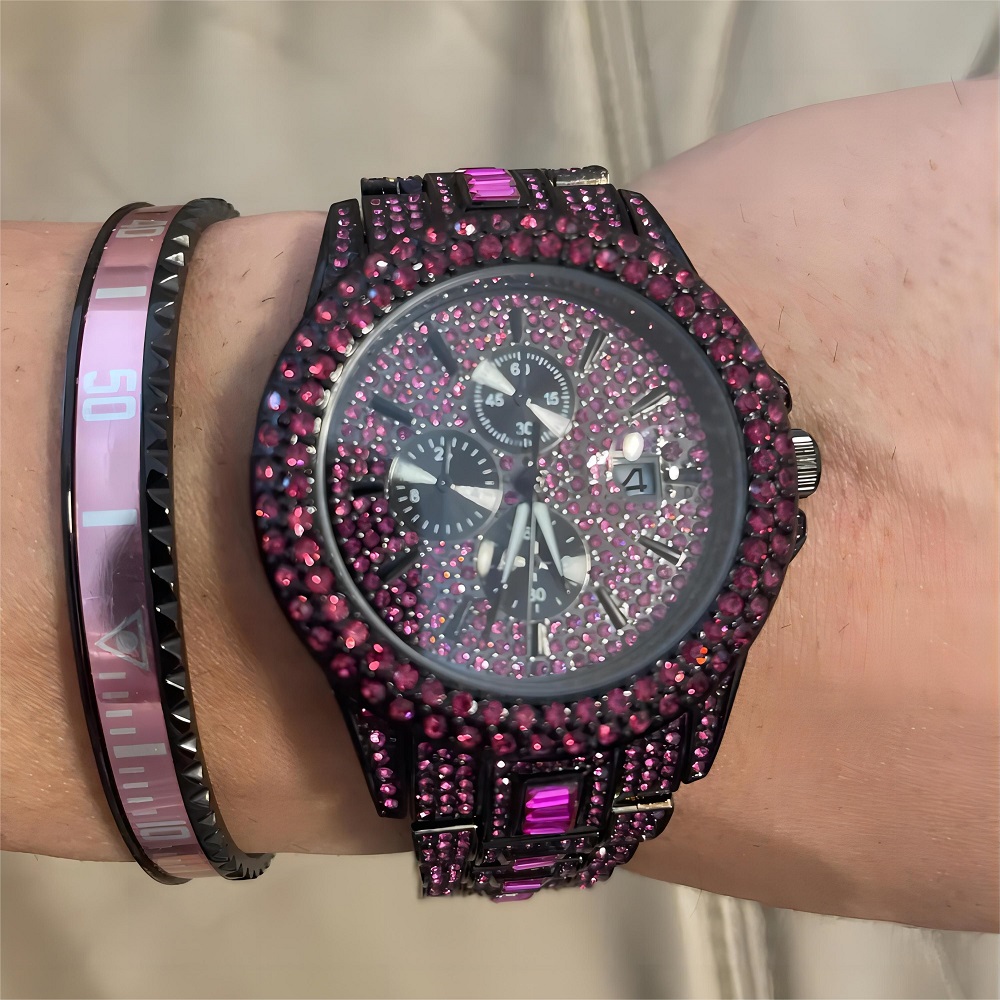 남자를위한 뜨거운 판매 레드 아이스 시계 패션 브랜드  - Jewelry Type Watches 리뷰 및 가격