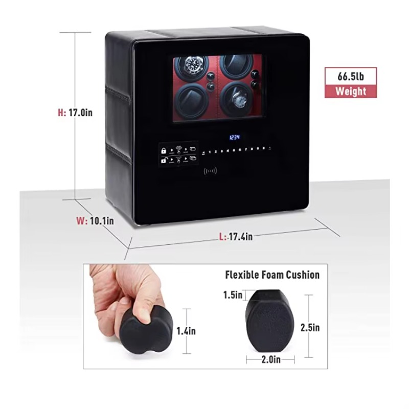 럭셔리 12개 자동 로터 및 보석 보관 디지털 지문 인 - Jewelry Box With Watches 리뷰 및 가격