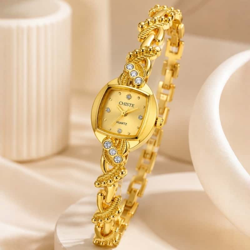 패션 여성 쥬얼리 시계 럭셔리 골드 라인스톤 다이얼 트 - Jewelry And Watches Luxury Brand 리뷰 및 가격