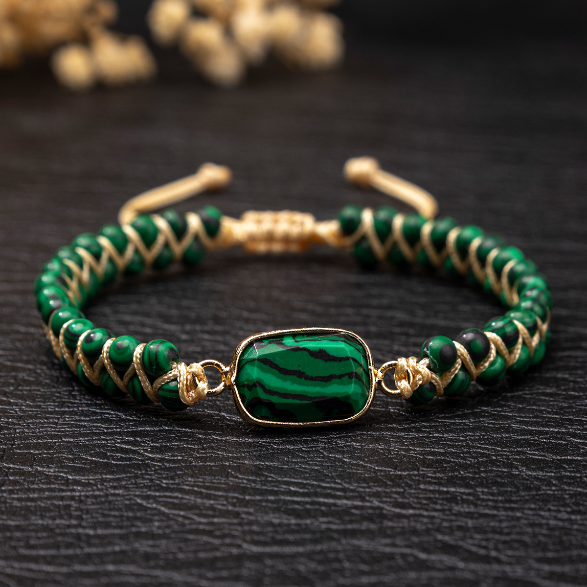 중국 스타일 행운의 축복 천연 원석 이중 꼬임 조절 가 - Gemstone Bracelet Healing 리뷰 및 가격