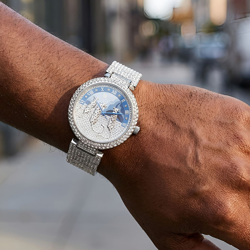남성용 시계 태양과 표범 무늬 쿼츠 손목시계 남성 힙합 - Jewelry And Watches Luxury Brand 리뷰 및 가격