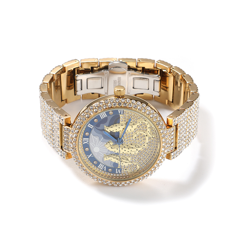 남성용 시계 태양과 표범 무늬 쿼츠 손목시계 남성 힙합 - Jewelry And Watches Luxury Brand 리뷰 및 가격