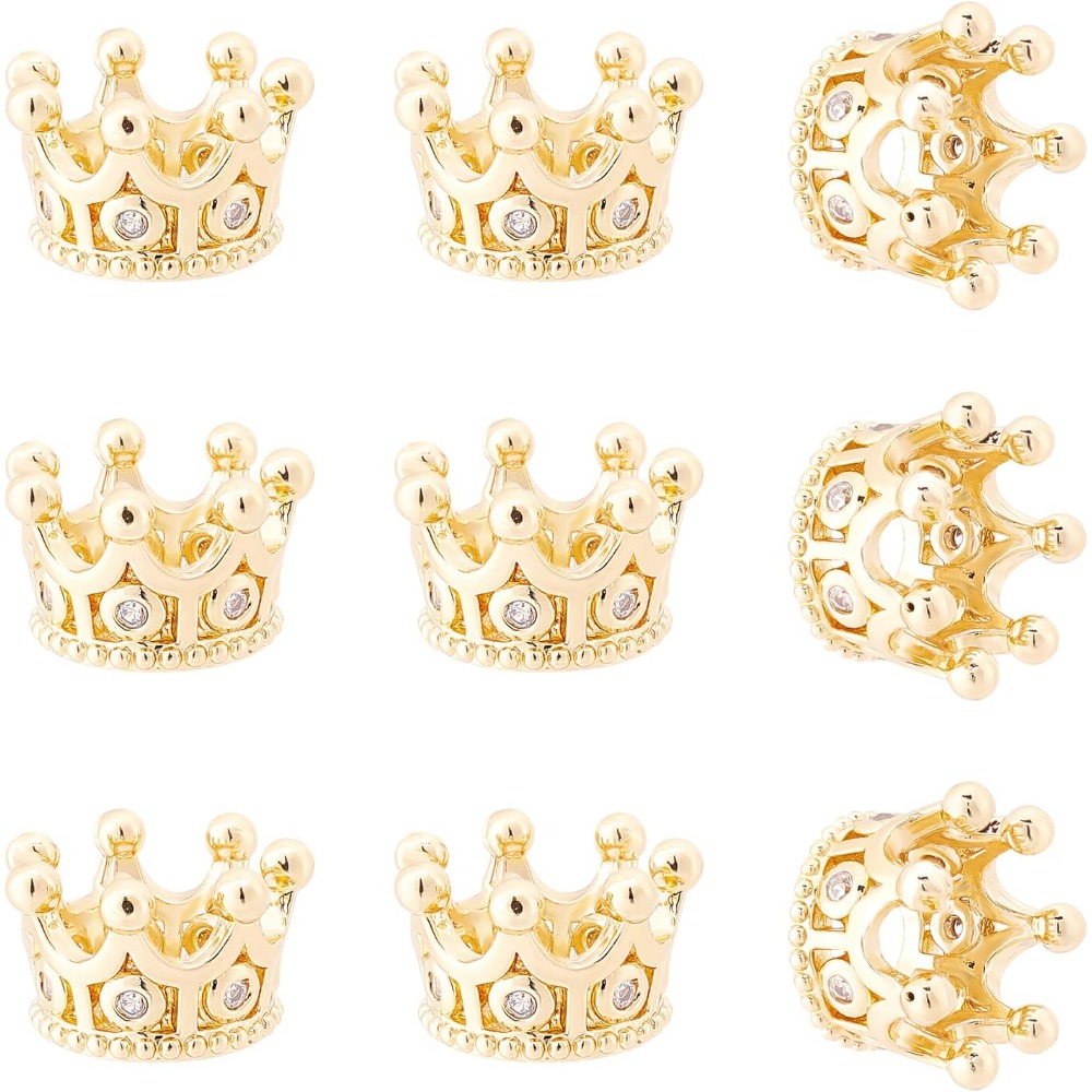 10 Pcs 큐빅 지르코니아 포장 킹 크라운 비즈 11 - Charm Bracelet Beads 리뷰 및 가격