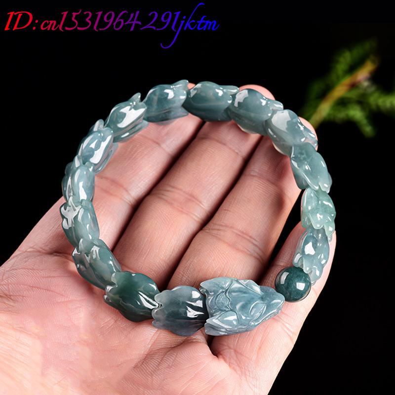 블루 버마산 비취 용 팔찌, 조각된 원석 뱅글, 부적, - Jewelry & Watches Company 리뷰 및 가격