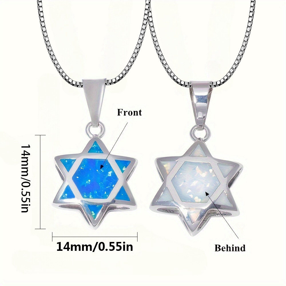 다윗의 별 오팔 펜던트 목걸이 양면 유대교 헥사그램 보 - Jewelry & Watches Company 리뷰 및 가격