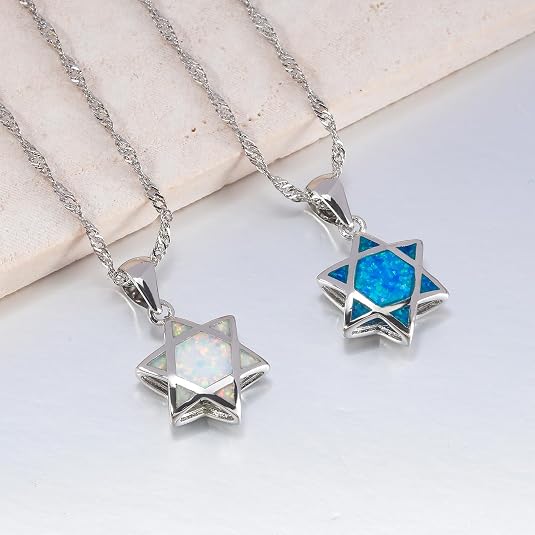 다윗의 별 오팔 펜던트 목걸이 양면 유대교 헥사그램 보 - Jewelry & Watches Company 리뷰 및 가격