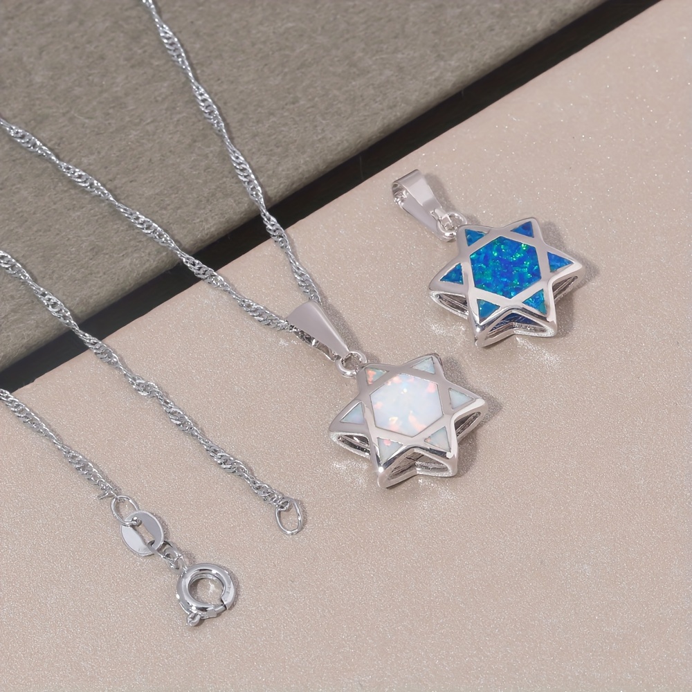 다윗의 별 오팔 펜던트 목걸이 양면 유대교 헥사그램 보 - Jewelry & Watches Company 리뷰 및 가격