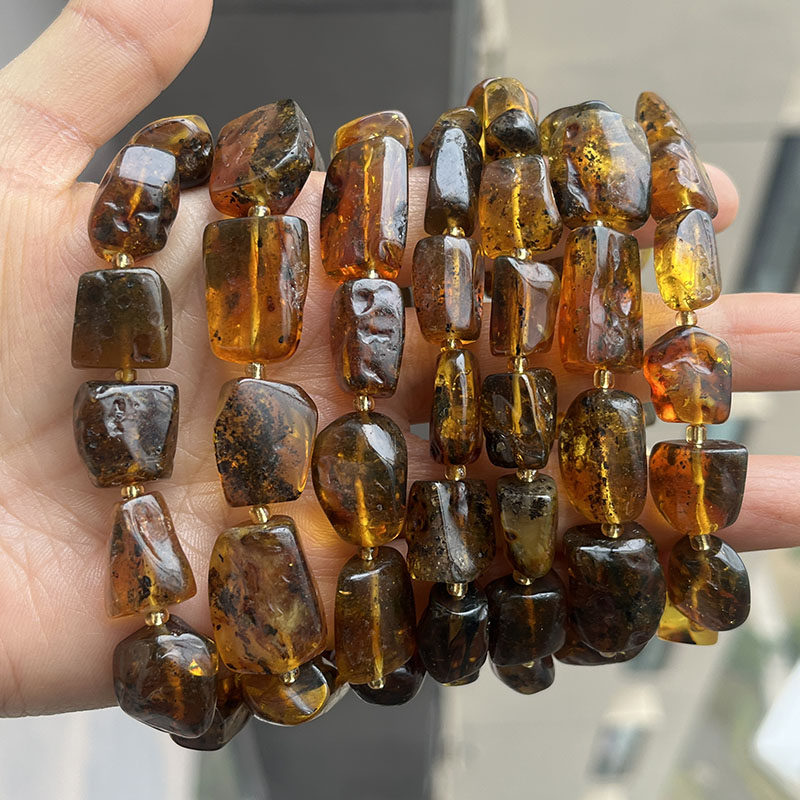 100% 진짜 앰버 팔찌 유니섹스 유니크 수제 식물성  - Gemstone Bracelet Healing 리뷰 및 가격