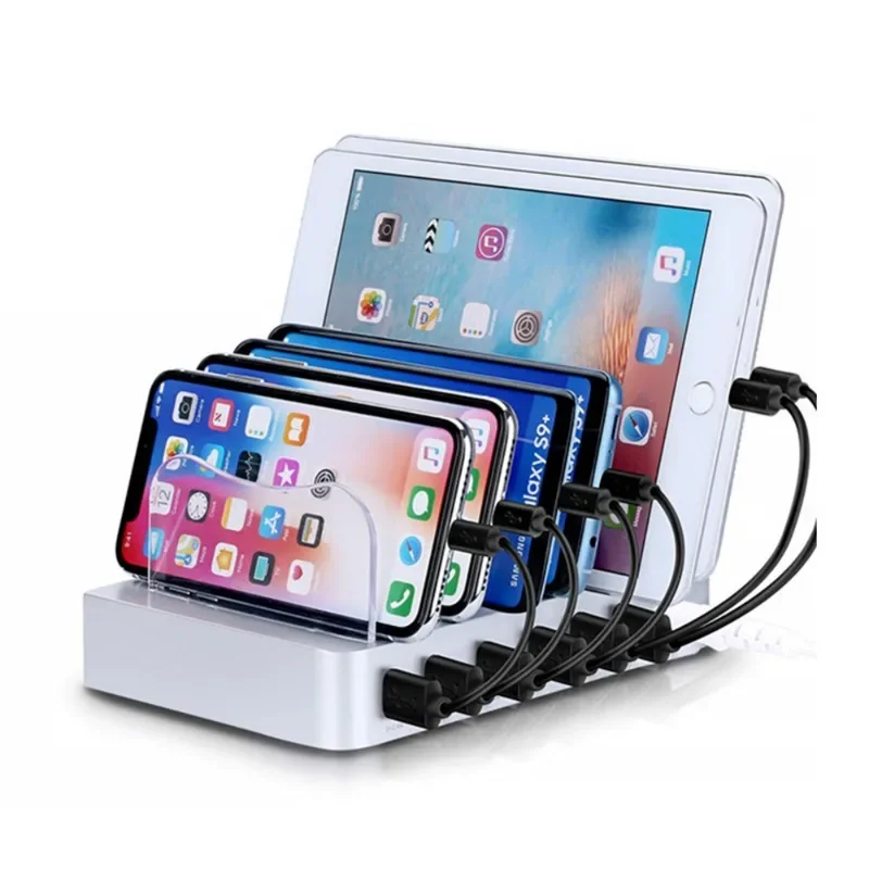 6USB 데스크탑 폰 거치대, 스마트 충전기, 6포트  - Smartwatch 리뷰 및 가격