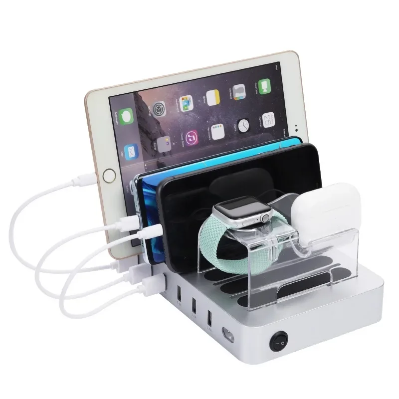 6USB 데스크탑 폰 거치대, 스마트 충전기, 6포트  - Smartwatch 리뷰 및 가격