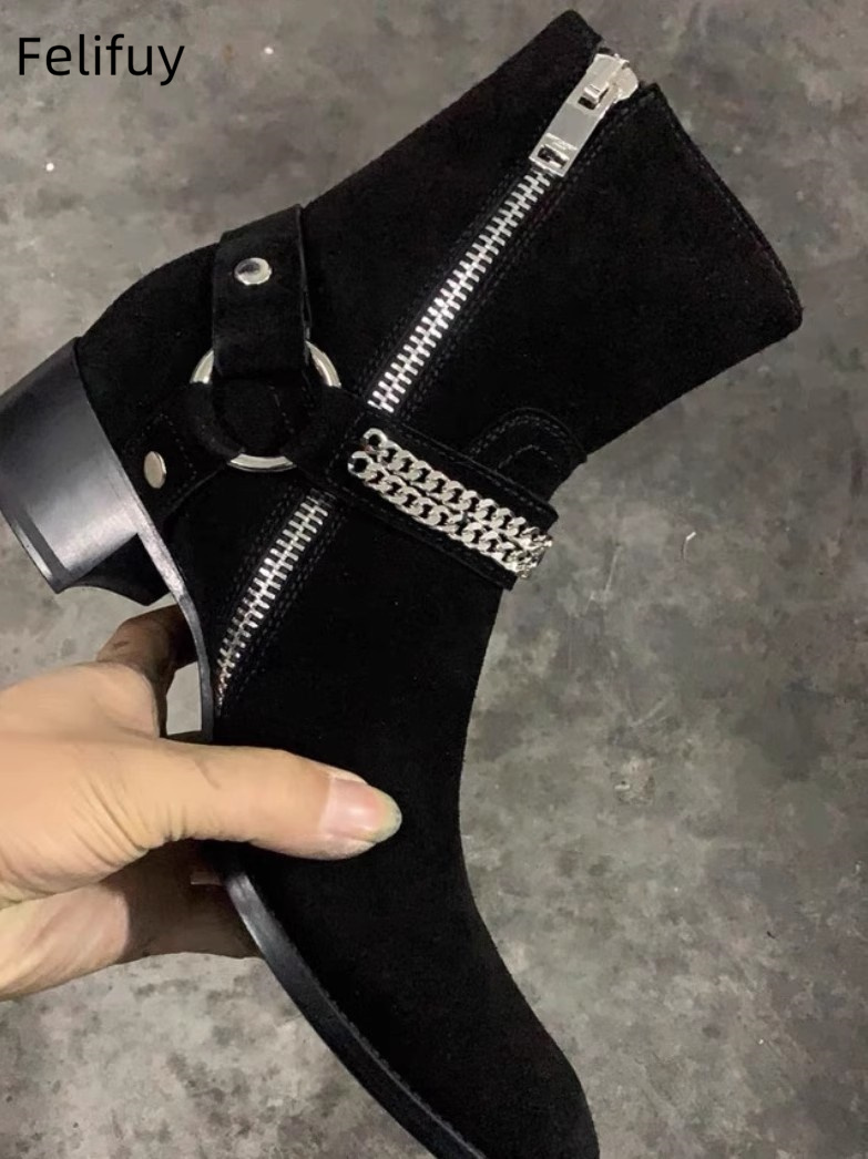 남성용 진짜 가죽 첼시 부츠, 블랙 체인, 로마 스타일 - Anklet Foot Chain 리뷰 및 가격