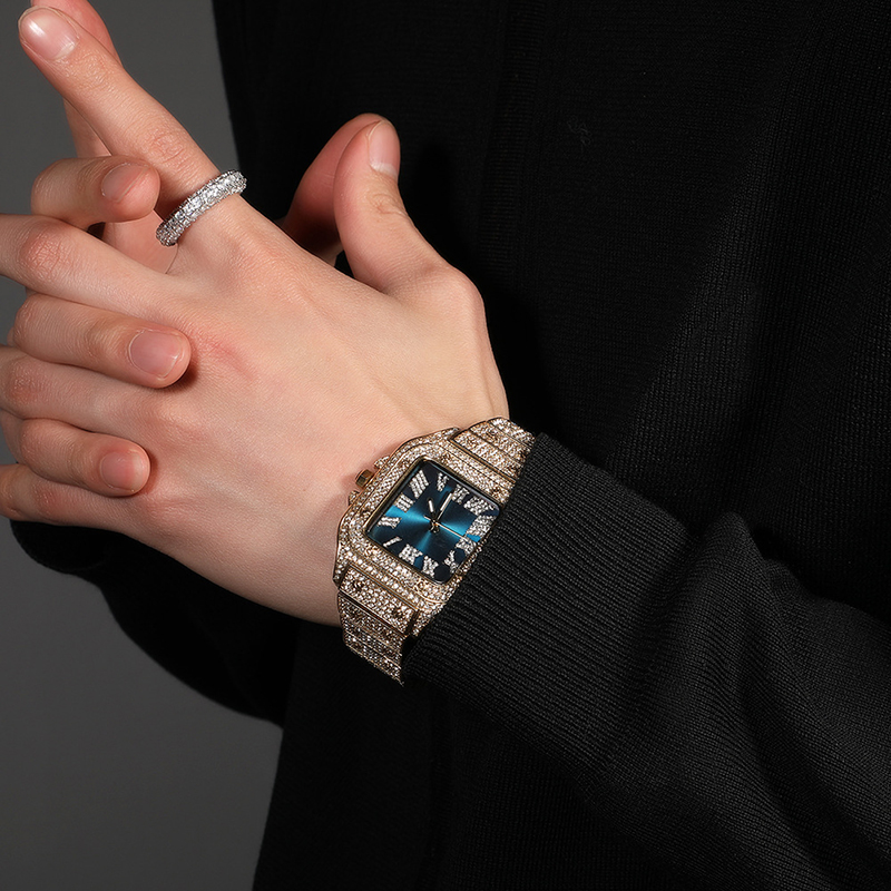 힙합 럭셔리 쿼츠 손목 방수 시계 블링 아이스드 아웃  - Jewelry Type Watches 리뷰 및 가격