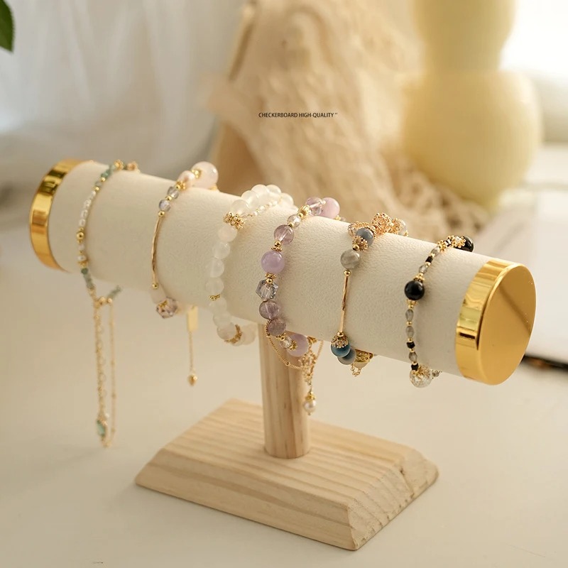 나무 베이스 T-바 팔찌 디스플레이 스탠드 벨벳 표면  - Jewelry Shop Watches 리뷰 및 가격