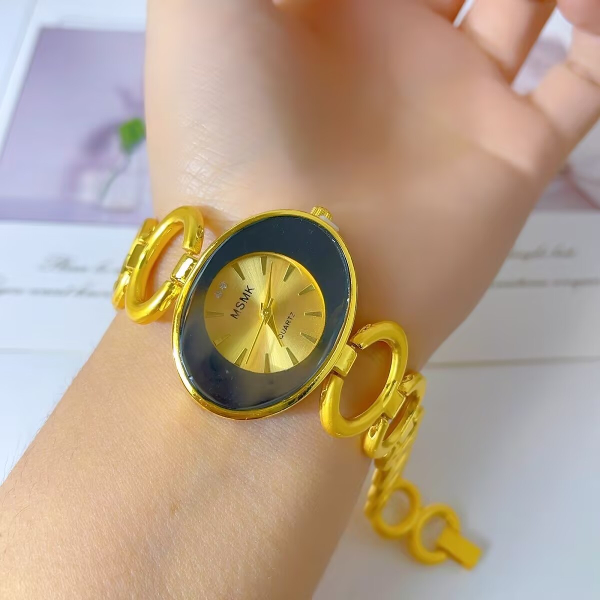 연인을위한 새로운 미국 24K 골드 도금 시계 웨딩 파 - Jewelry Watches & Accessories 리뷰 및 가격
